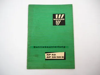 Welger AP42 AP52 AP52D Aufsammelpresse Betriebsanleitung Wartung 1976