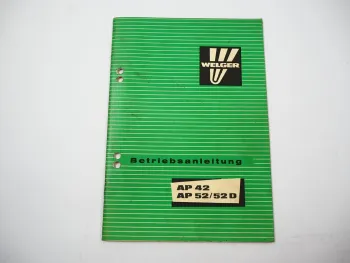 Welger AP42 AP52 AP52D Aufsammelpresse Betriebsanleitung Wartung 1980