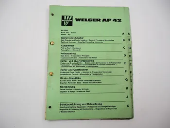 Welger AP42 Aufsammelpresse Ersatzteilliste Ersatzteilkatalog 1976 - 1978