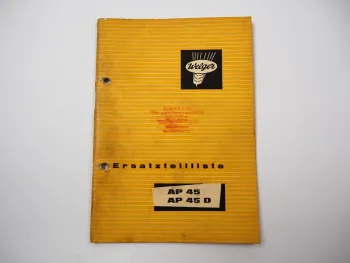 Welger AP45 AP45D Aufsammelpresse Ersatzteilliste Ersatzteilkatalog 1972