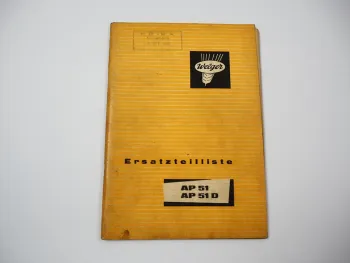 Welger AP51 AP51D Aufsammelpresse Ersatzteilliste Ersatzteilkatalog 1967
