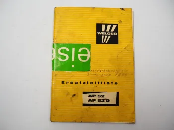 Welger AP52 AP52D Aufsammelpresse Ersatzteilliste Ersatzteilkatalog 1976