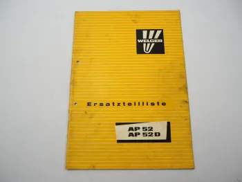 Welger AP52 AP52D Ballenpresse Ersatzteilliste Ersatzteilkatalog 1979