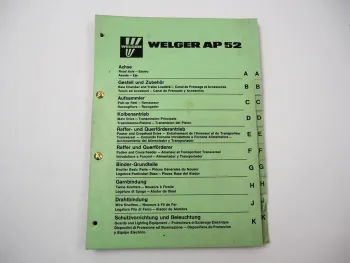 Welger AP52 Aufsammelpresse Ersatzteilliste Ersatzteilkatalog 1976 - 1979