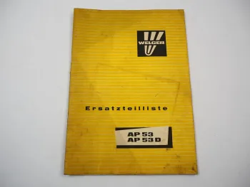 Welger AP53 AP53D Ballenpresse Ersatzteilliste Ersatzteilkatalog 1981