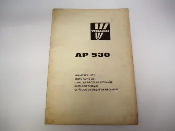 Welger AP530 Ballenpresse Aufsammelpresse Ersatzteilliste 1985