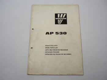 Welger AP530 Ballenpresse Aufsammelpresse Ersatzteilliste 1985