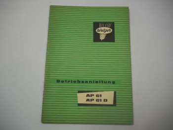 Welger AP61 AP61D Aufsammelpresse Betriebsanleitung 1972