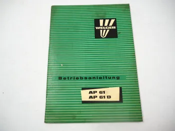 Welger AP61 AP61D Aufsammelpresse Betriebsanleitung 1974 Garn- u. Drahtbindung