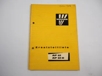 Welger AP61 AP61D Aufsammelpresse Ersatzteilkatalog Ersatzteilliste 1977