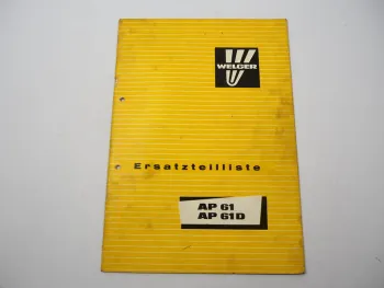Welger AP61 AP61D Ballenpresse Ersatzteilliste Ersatzteilkatalog 1979