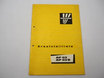 Welger AP63 AP63D Ballenpresse Ersatzteilliste Ersatzteilkatalog 1981