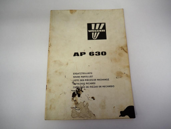 Welger AP630 Ballenpresse Aufsammelpresse Ersatzteilliste 1986