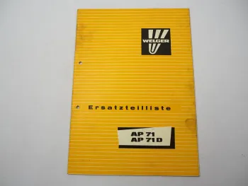 Welger AP71 AP71D Ballenpresse Ersatzteilliste Ersatzteilkatalog 1979
