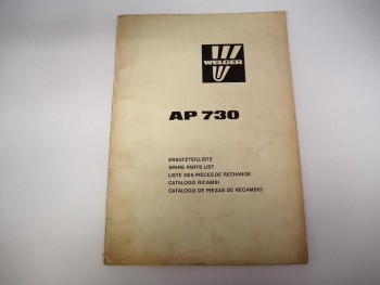 Welger AP730 Ballenpresse Aufsammelpresse Ersatzteilliste 1986