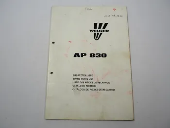 Welger AP830 Aufsammelpresse Ersatzteilliste Ersatzteilkatalog 1997