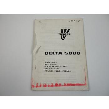 Welger Delta5000 Packenpresse Ersatzteilliste Ersatzteilkatalog 1987