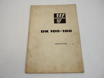 Welger DK 100 120 180 Kipper Ladewagen Ersatzteilliste Ersatzteilkatalog 1985