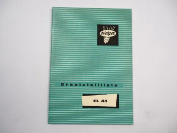 Welger EL41 Ladewagen Ersatzteilkatalog Ersatzteilliste 1975