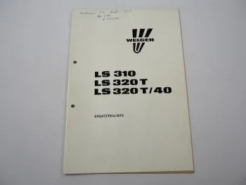 Welger LS310 LS320T LS320T/40 Dungstreuer Ersatzteilliste Ersatzteilkatalog 1988