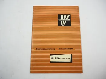 Welger P23 für AP 42 52 61 71 Ballenwerfer Betriebsanleitung Ersatzteilliste 1979