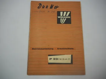 Welger P23 für AP42 52 61 71 Ballenwerfer Betriebsanleitung Ersatzteilliste 1979