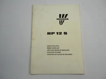 Welger RP12S Rollpresse Ersatzteilliste Ersatzteilkatalog 1988