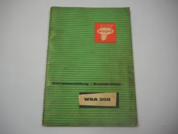Welger WSA350 Aufsammelpresse Ersatzteilliste Bedienungsanleitung 1964