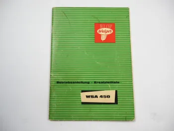 Welger WSA450 Aufsammelpresse Ersatzteilliste Bedienungsanleitung 1964