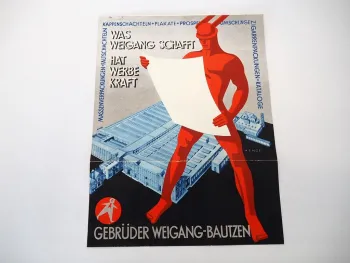 Prospekt Gebrüder Weigang Bautzen Entwurf Henze ca. 1930 Druckerei