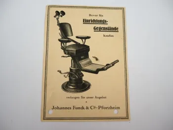 Werbung Postkarte Zahnarztstuhl Biber 1927 Funck & Co. Pforzheim Dentist