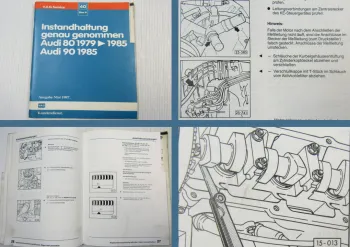 Werkstatthandbuch Audi 80 90 Typ 81 85 B2 Quattro Instandhaltung genau genommen