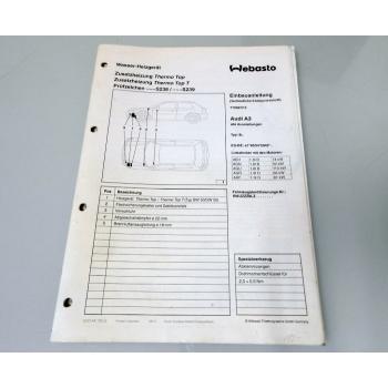 Werkstatthandbuch Audi A3 8L Webasto Thermo Top Zusatzheizung Reparaturhandbuch