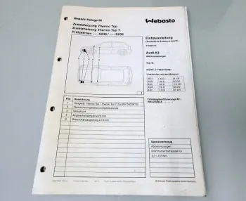 Werkstatthandbuch Audi A3 8L Webasto Thermo Top Zusatzheizung Reparaturhandbuch