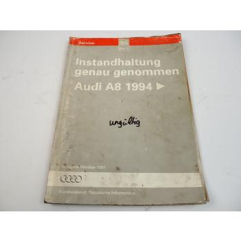 Werkstatthandbuch Audi A8 D2 Instandhaltung genau genommen 1994 - 2000