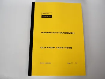 Werkstatthandbuch Clayson 1530 und 1545 Mähdrescher - Reparaturleitfaden