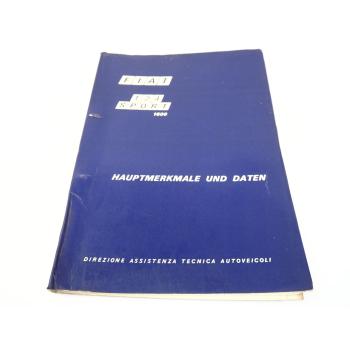 Werkstatthandbuch Fiat 124 Sport 1600 BC1 BS1 Hauptmerkmale Daten Reparatur 1970