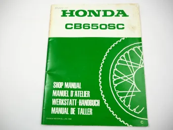 Werkstatthandbuch Honda CB650 SCc RC08 Ergänzung 1982 Shop Manual Supplement