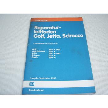 Werkstatthandbuch VW Golf I / Cabrio Jetta Scirocco Automatik Getriebe 010 1987