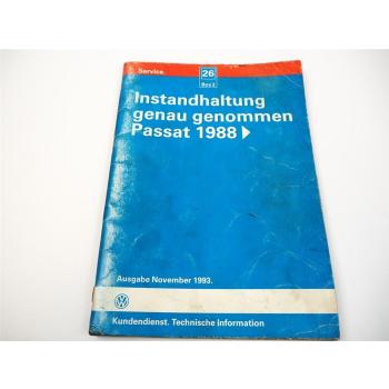 Werkstatthandbuch VW Passat B3 31 35i Instandhaltung genau genommen 1988-1997