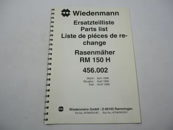 Wiedemann RM150H Rasenmäher Ersatzteilliste Spare Parts List 1999
