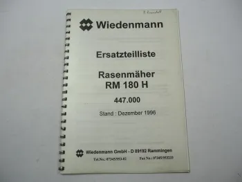 Wiedemann RM180H Rasenmäher Ersatzteilliste Spare Parts List 1996