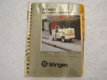 Wirtgen SF300C Bodenfräse Betriebsanleitung Bedienungsanleitung 5/1989