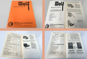 Wolf Anbaugeräte Wender Roder Ladewagen ... Preisliste 80 ab 1966