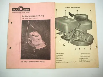 Wolf Motodux Extra Rasenmäher Betriebsanleitung Ersatzteilliste