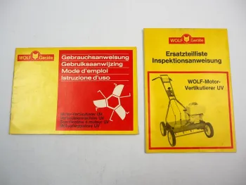 Wolf UV Motor Vertikultierer Betriebsanleitung Ersatzteilliste