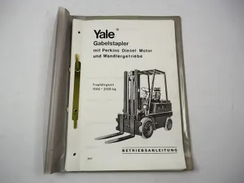Yale Gabelstapler 1500 - 2500 kg mit Perkins 4.203 Dieselmotor Betriebsanleitung