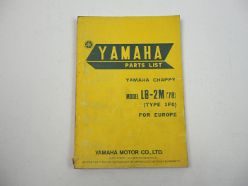 Yamaha Chappy LB-2M Type 1F0 for Europe Parts list Ersatzteilliste 1978
