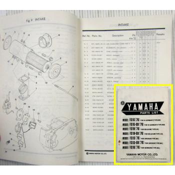 Yamaha FS1G FS1G-DX FS1H FS1H-DX FS1S FS1S-DX FS1K Parts list 12/1975