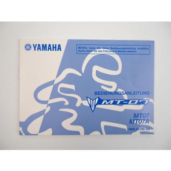 Yamaha MT07 MT07A Bedienungsanleitung Betriebsanleitung 2015